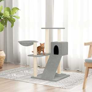 Škrabadlo pro kočky se sisalovými sloupky světle šedé 82 cm - obrázek 1