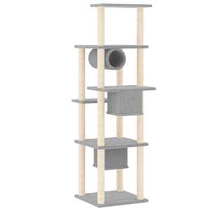 Škrabadlo pro kočky se sisalovými sloupky světle šedé 169 cm - obrázek 5