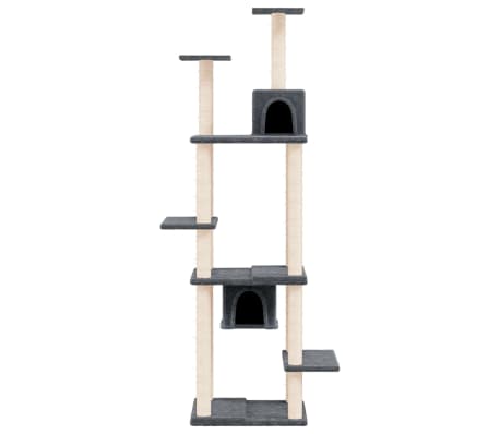 vidaXL Draskyklė katėms su stovais iš sizalio, tamsiai pilka, 176cm