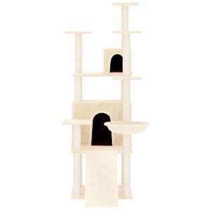 vidaXL Cat Tree with Sisal Scratching Posts Cream 154 cm