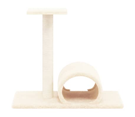 vidaXL Draskymo stovas katėms su tuneliu, kreminis, 60x34,5x50cm