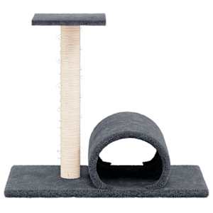 vidaXL Draskymo stovas katėms su tuneliu, tamsiai pilkas, 60x34,5x50cm