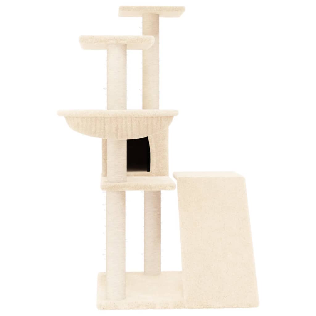 vidaXL Škrabadlo pre mačky so sisalovými stĺpikmi krémové 94 cm