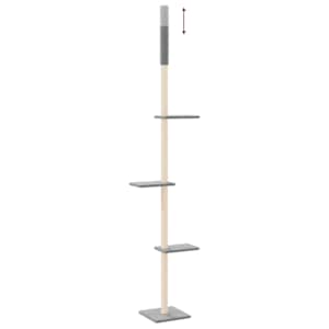 Kočičí strom ke stropu světle šedý 267,5–297,5 cm - obrázek 6