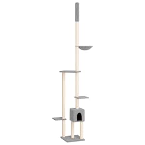 Kočičí strom ke stropu světle šedý 258,5–284,5 cm - obrázek 2