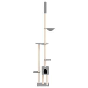 Kočičí strom ke stropu světle šedý 258,5–284,5 cm - obrázek 3