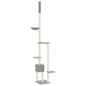 Kočičí strom ke stropu světle šedý 258,5–284,5 cm - obrázek 5