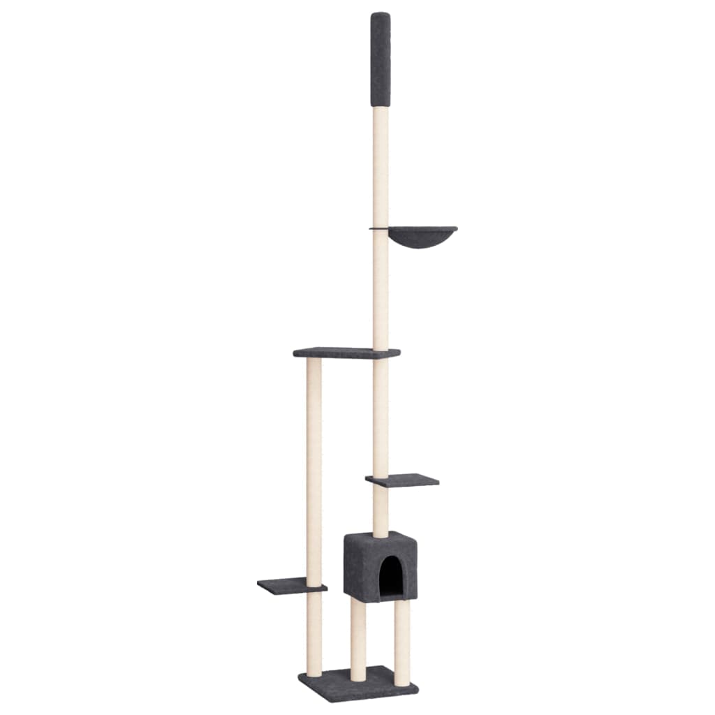 vidaXL Kočičí strom ke stropu tmavě šedý 258,5–284,5 cm