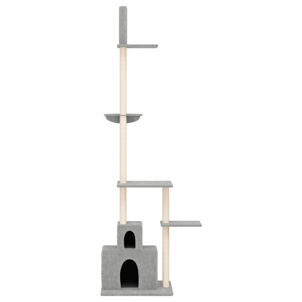 vidaXL Kattenmeubel vloer tot plafond 250,5-276,5 cm lichtgrijs afbeelding