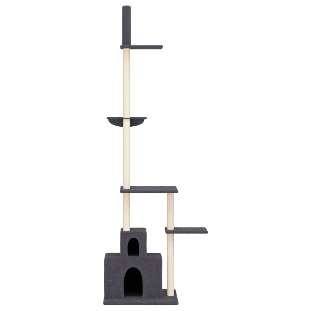 vidaXL Kattenmeubel vloer tot plafond 250,5-276,5 cm donkergrijs afbeelding