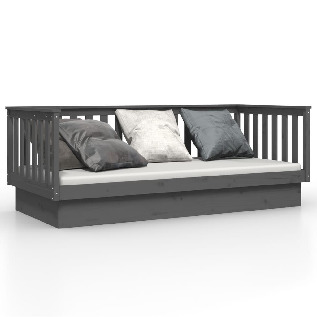 E-shop vidaXL Denná posteľ sivá 80x200 cm borovicový masív