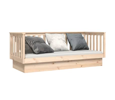 vidaXL Day Bed without Mattress 75x190 cm Small Single Solid Wood Pine