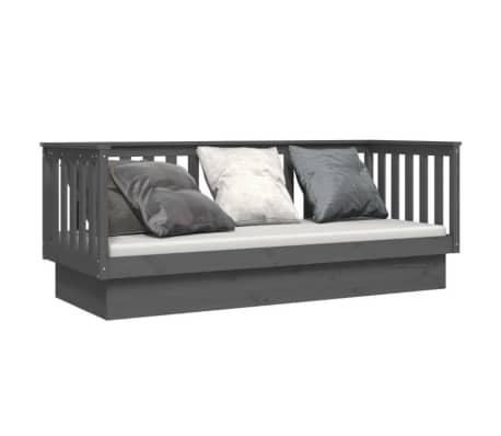 vidaXL Lit de jour sans matelas gris 90x190 cm bois de pin massif