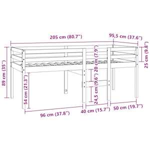Patrová postel 90 x 200 cm masivní borové dřevo - obrázek 8