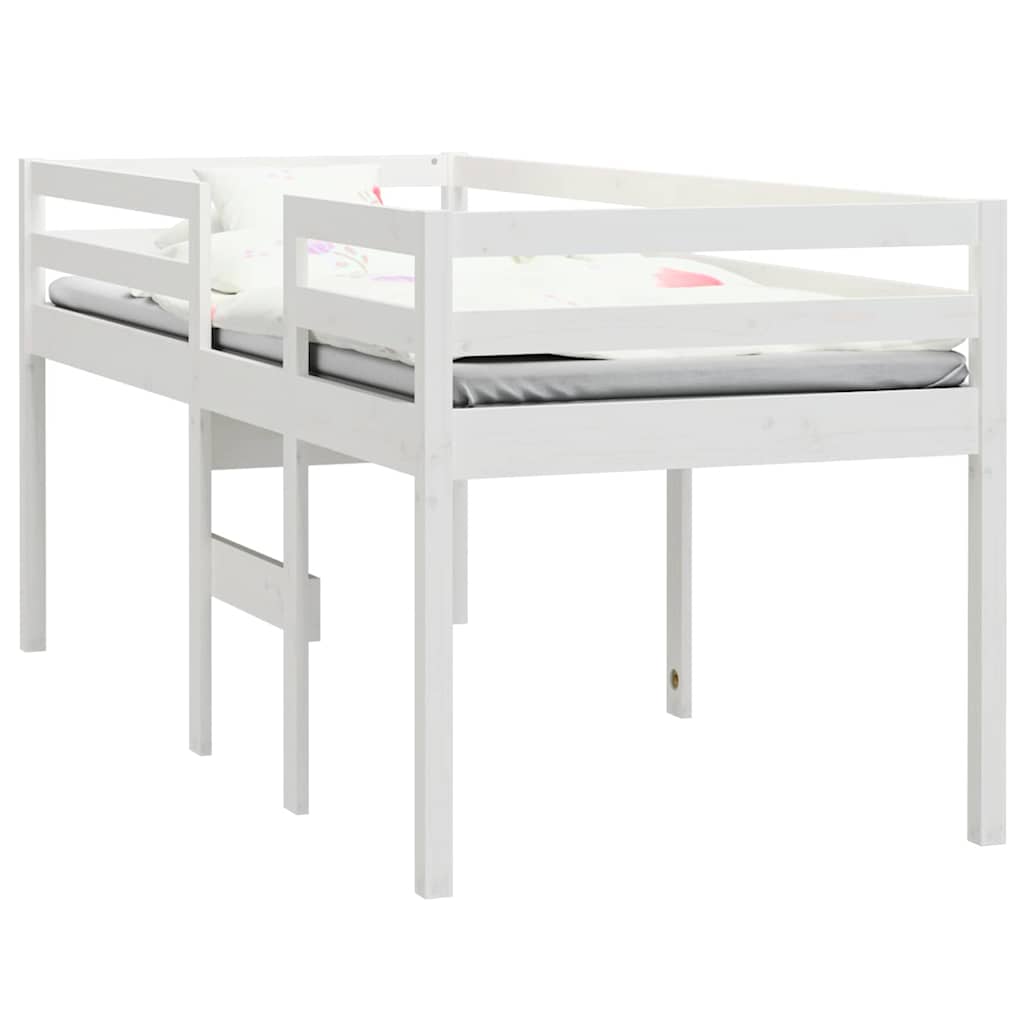vidaXL Hoogslaper massief grenenhout wit 90x200 cm, foto 2