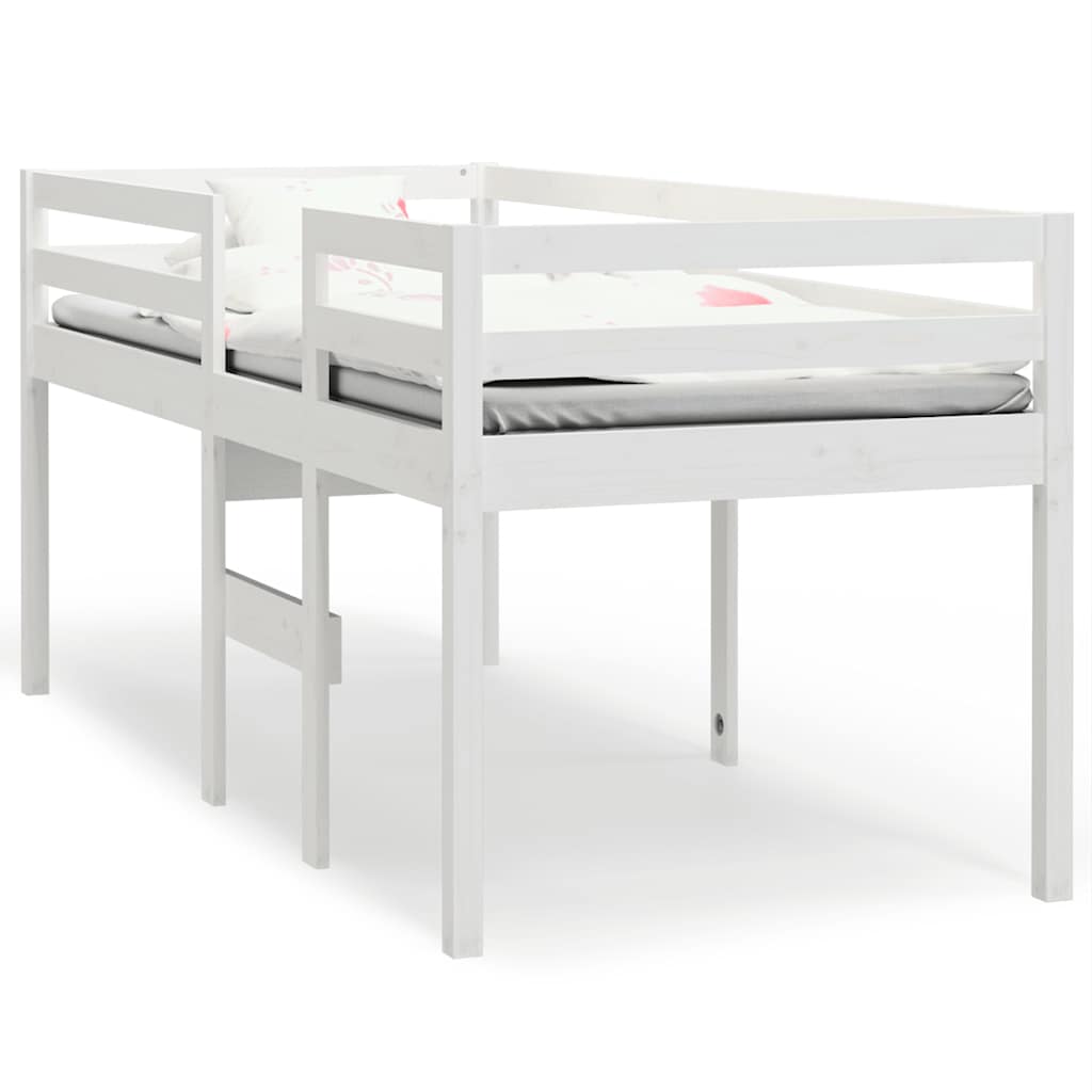 E-shop vidaXL Vysoká posteľ biela 80x200 cm borovicový masív