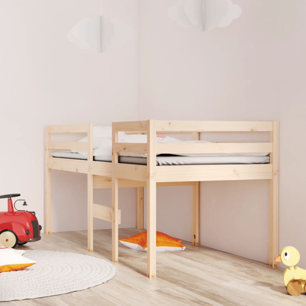 Patrová postel bílá 90 x 190 cm masivní borové dřevo