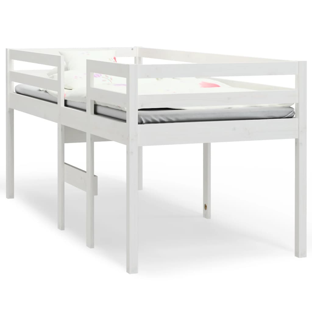 Thumbnail - vidaXL Hochbett Weiß 90x190 cm Massivholz Kiefer