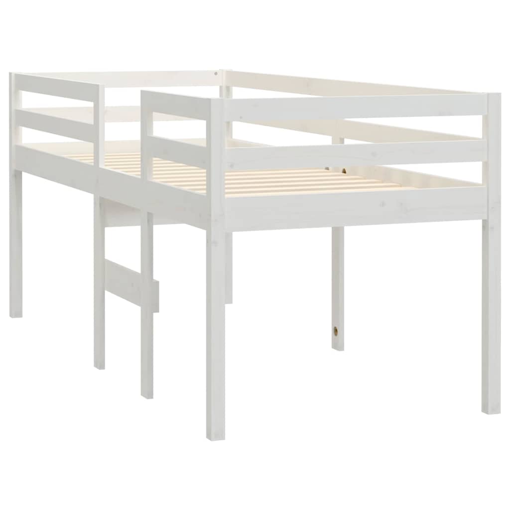 vidaXL Hoogslaper massief grenenhout wit 90x190 cm, foto 4