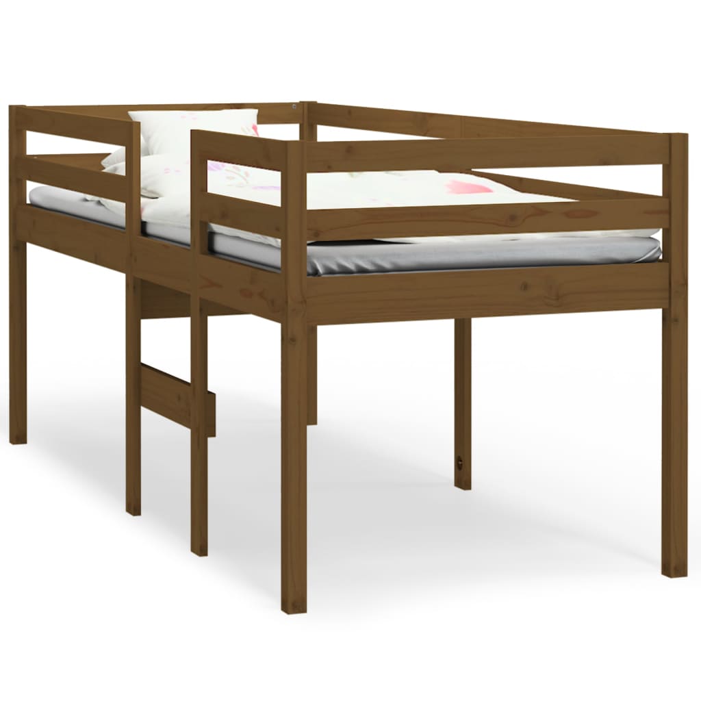 Aukšta lova, medaus ruda, 90x190cm, pušies medienos masyvas | Stepinfit.lt