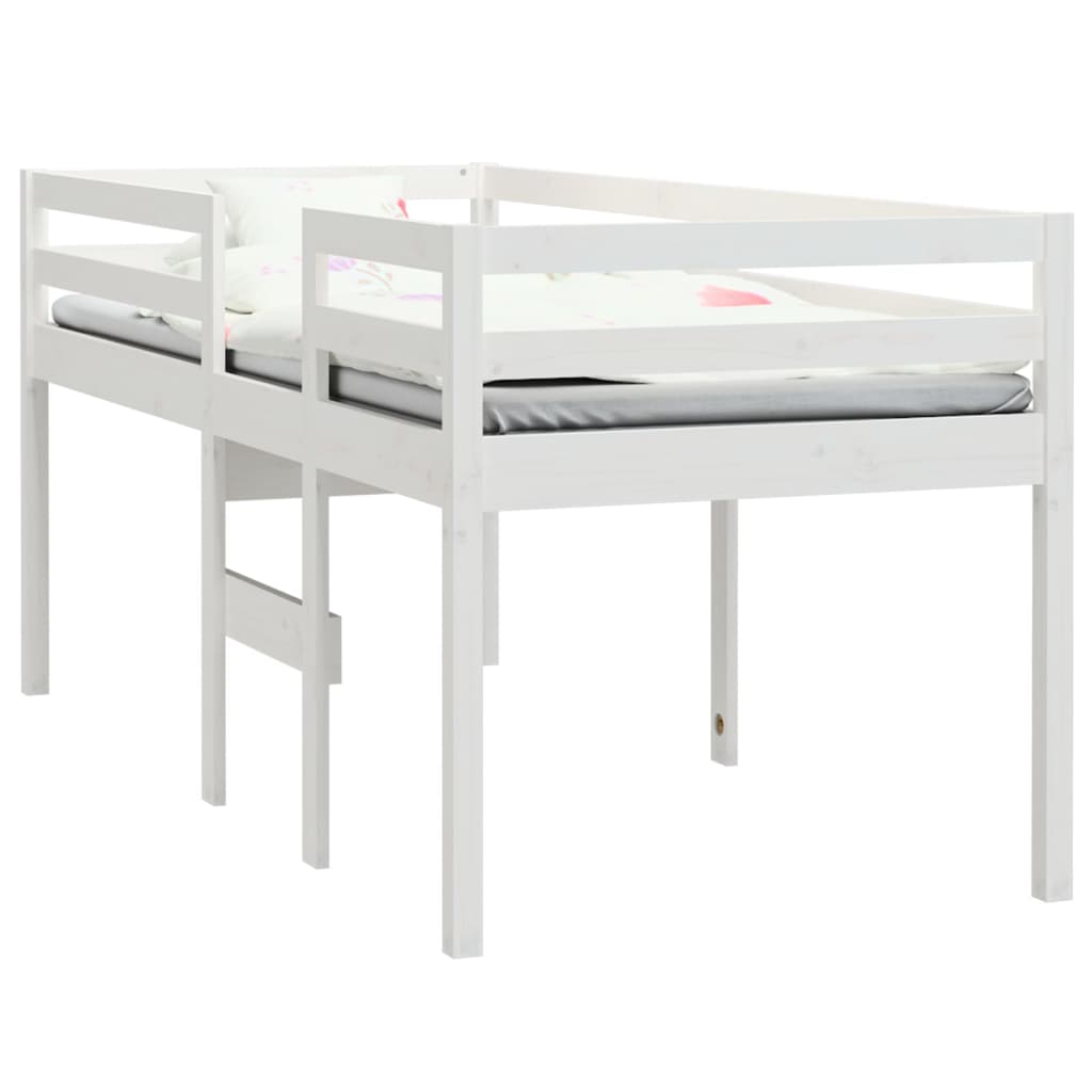  Vysoká posteľ biela 75x190 cm borovicový masív