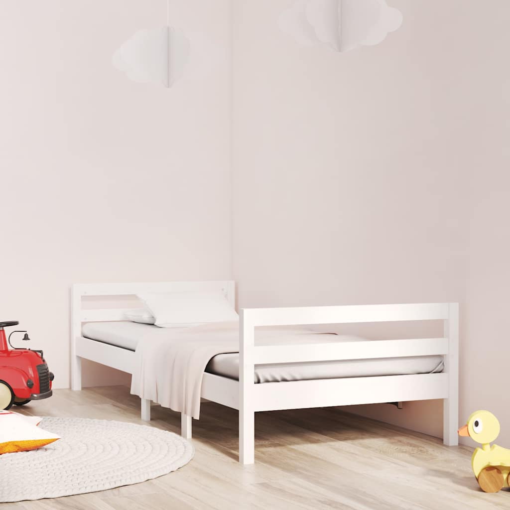 vidaXL sengeramme uden madras 90x200 cm massivt fyrretræ hvid