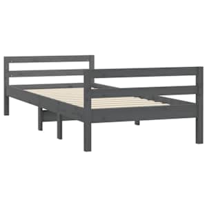 Rám postele šedý 90 x 200 cm masivní borovice - obrázek 4