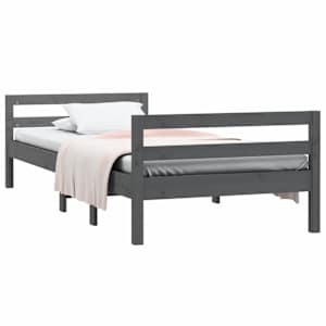 vidaXL S&auml;ngram gr&aring; 90x200 cm massiv furu