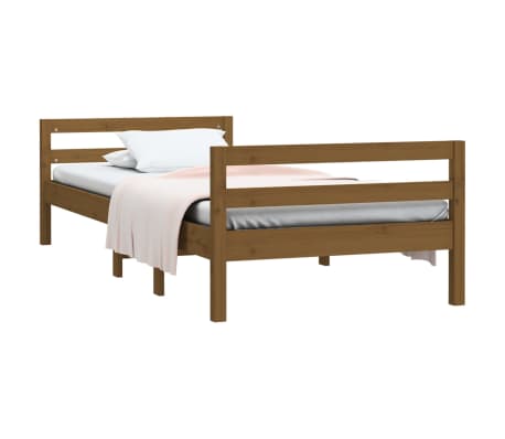 vidaXL Bed Frame without Mattress Honey Brown 90x200 cm Solid Wood Pine