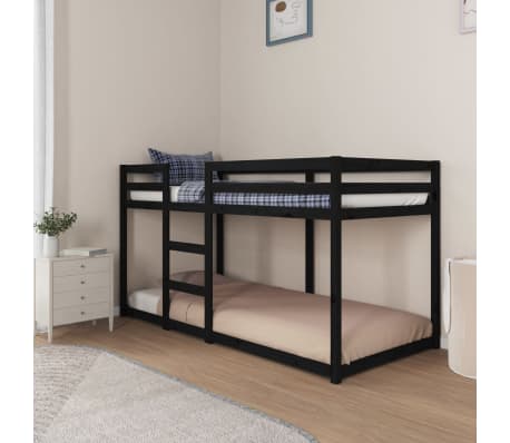 vidaXL Bunk Bed without Mattress Black 90x200 cm Solid Wood Pine
