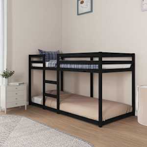 vidaXL Bunk Bed without Mattress Black 90x200 cm Solid Wood Pine