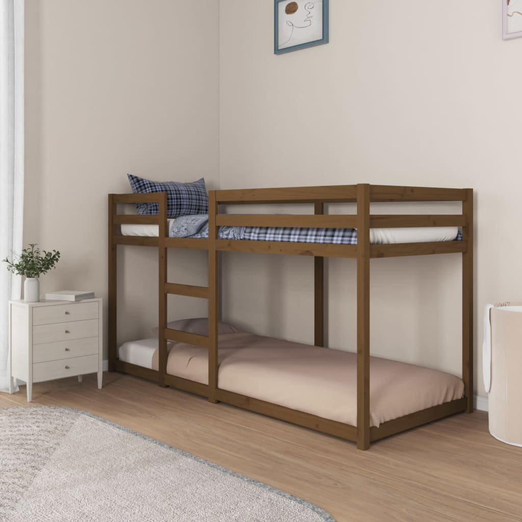 Dviaukštė lova, medaus ruda, 80x200cm, pušies medienos masyvas | Stepinfit.lt