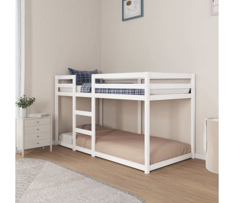 vidaXL Køyeseng hvit 90x190 cm heltre furu