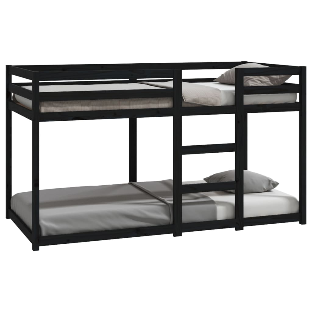 vidaXL Stapelbed 90x190 cm massief grenenhout zwart