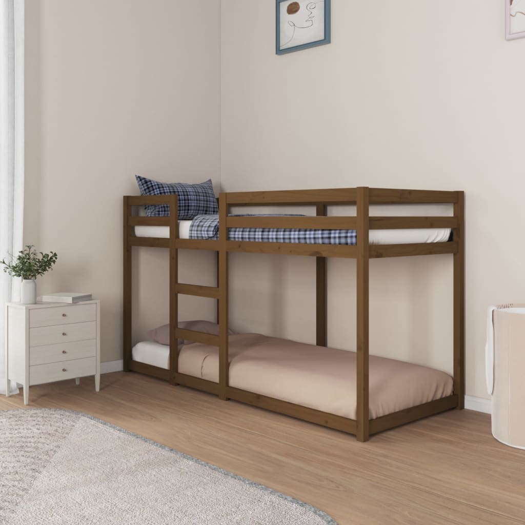 Dviaukštė lova, medaus ruda, 75x190cm, pušies medienos masyvas | Stepinfit.lt