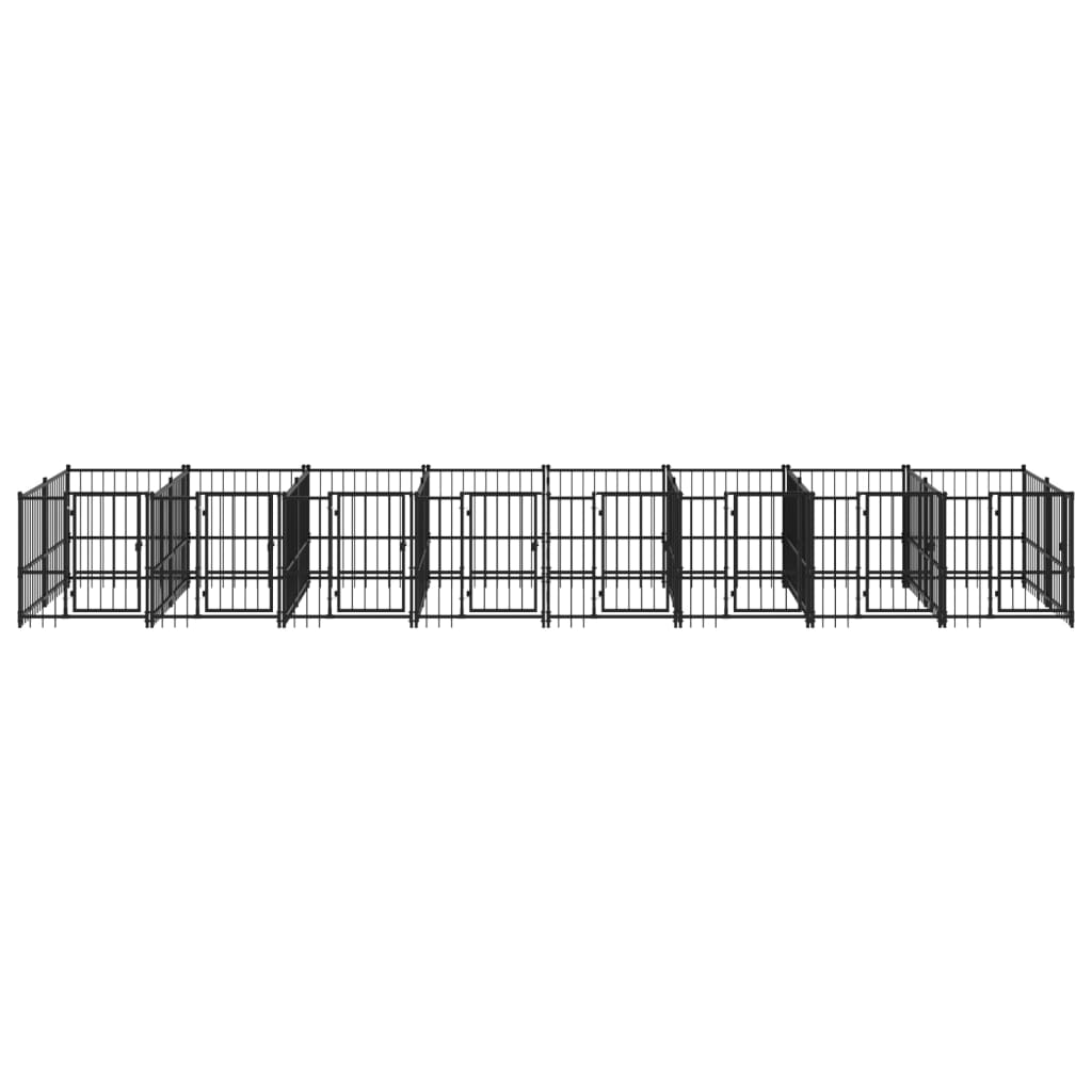 vidaXL Hondenkennel voor buiten 15,02 m² staal afbeelding