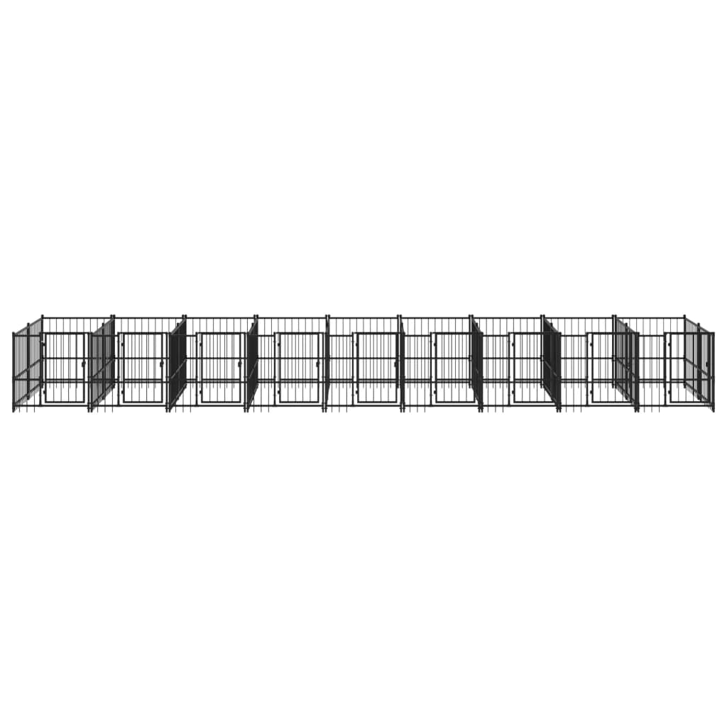 vidaXL Hondenkennel voor buiten 16,89 m² staal afbeelding