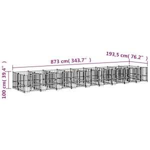 Venkovní psí kotec ocel 16,89 m² - obrázek 6