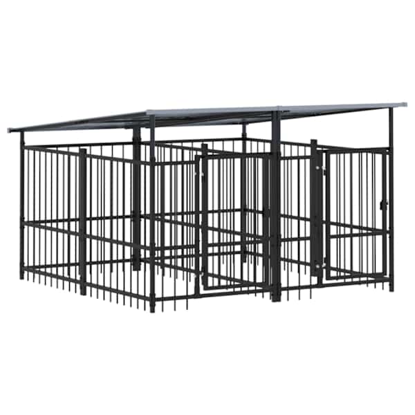vidaXL koeraaedik katusega, teras, 3,75 m&sup2;