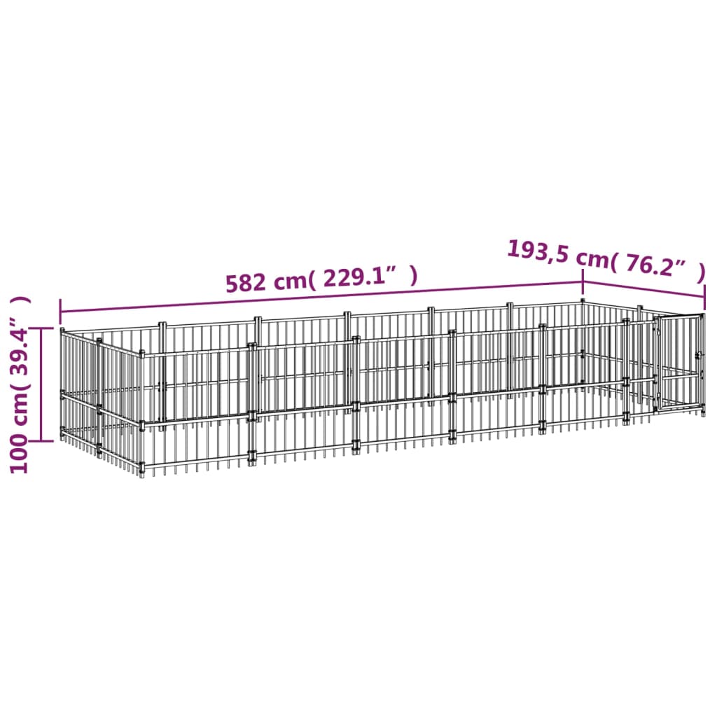 acél kültéri kutyakennel 11,26 m²