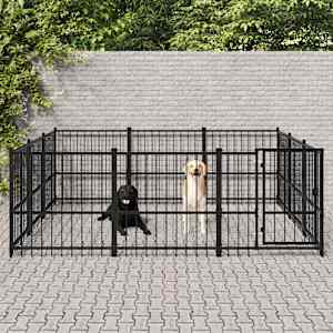 Zunanji pasji boks jeklo 8,47 m²