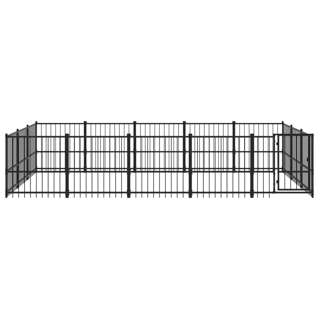 vidaXL Hondenkennel voor buiten 14,11 m² staal afbeelding