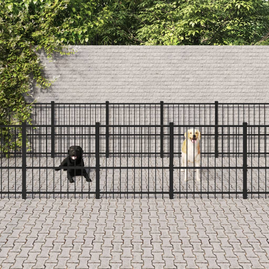 vida XL Outdoor-Hundezwinger Stahl 22,58 m²