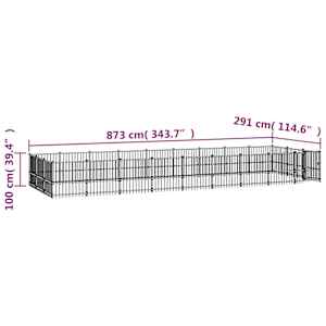 Venkovní psí kotec ocel 25,4 m² - obrázek 6