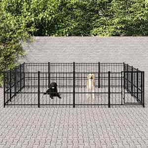 Zunanji pasji boks jeklo 15,05 m²