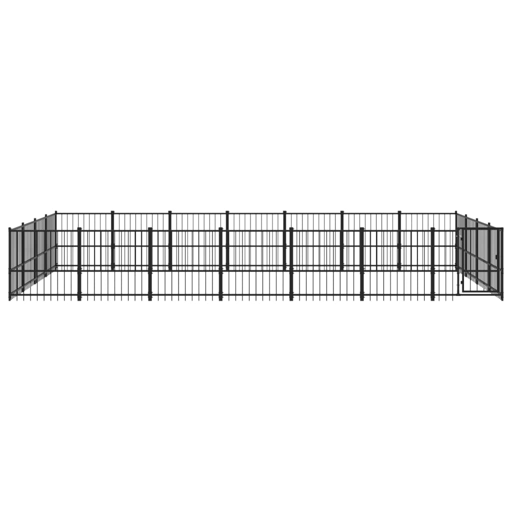 vidaXL Hondenkennel voor buiten 26,35 m² staal afbeelding