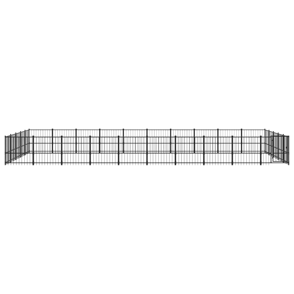 vidaXL Hondenkennel voor buiten 47,05 m² staal afbeelding