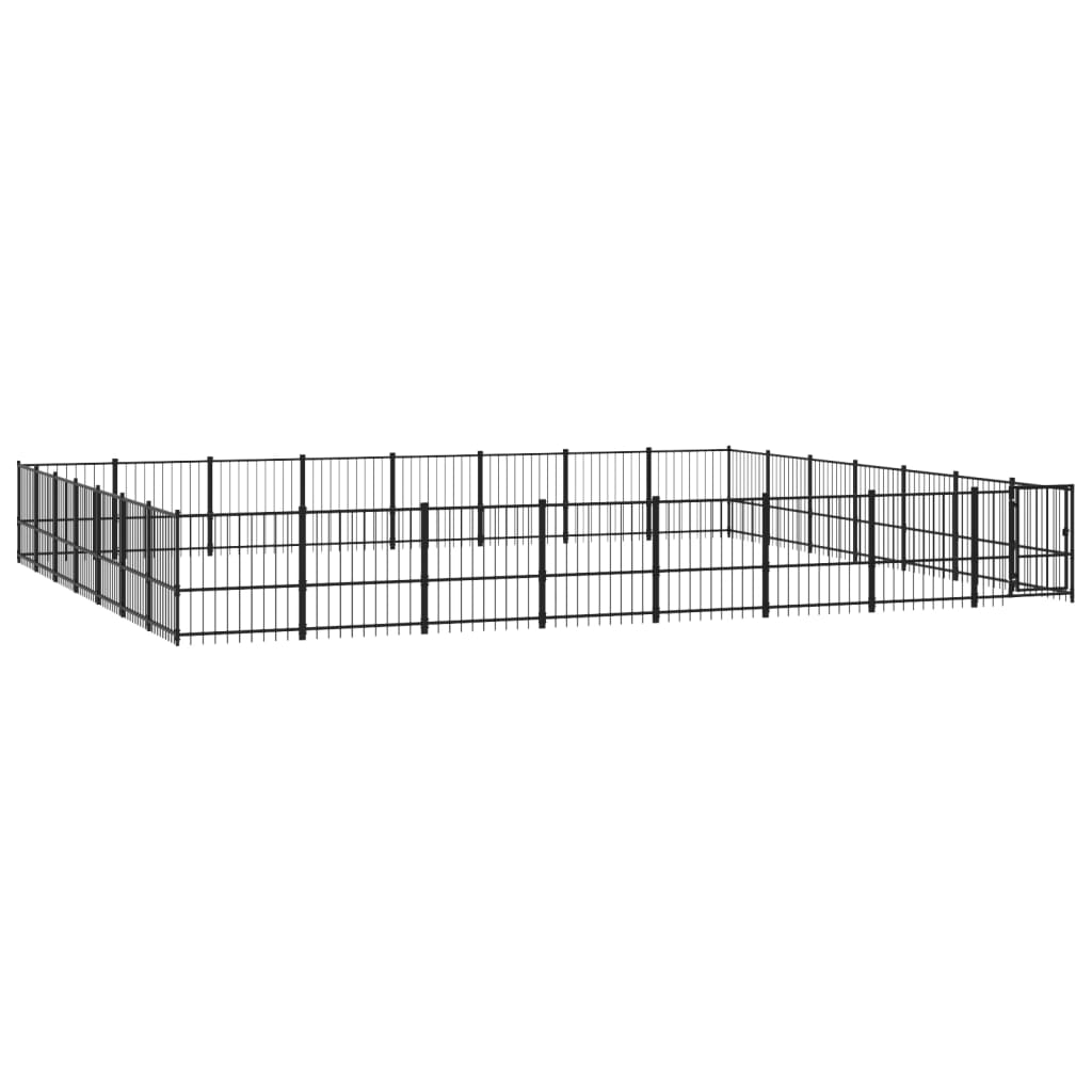vidaXL Hondenkennel voor buiten 52,69 m² staal