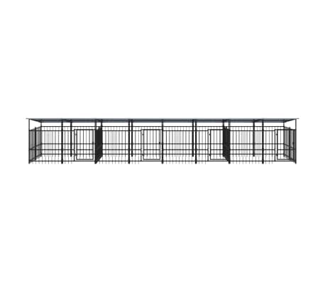 vidaXL Outdoor Dog Kennel with Roof Steel 15.02 m²