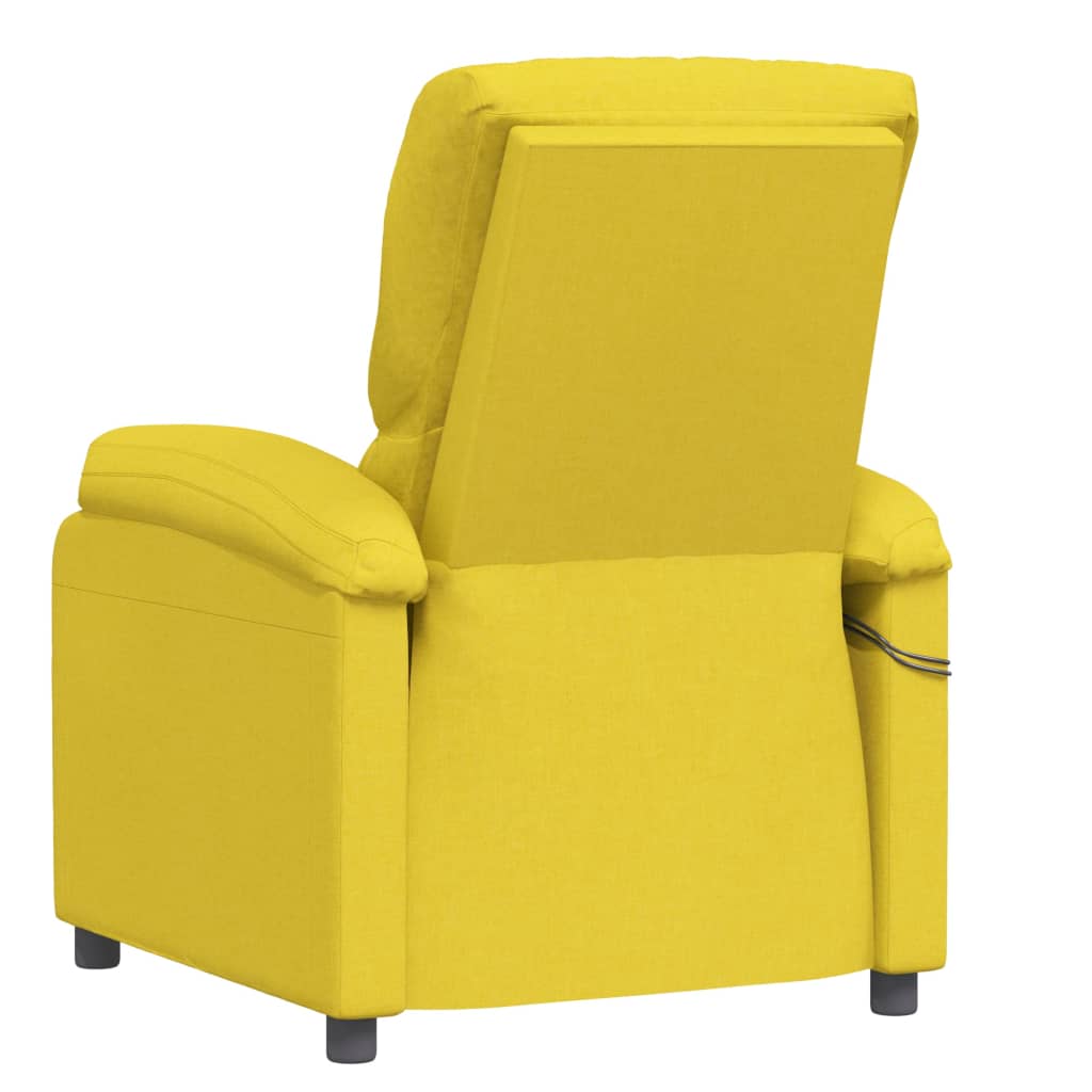 sötétsárga szövet felállást segítő masszázsfotel